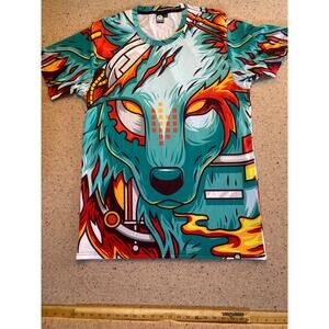 Into The AM Mens Graphic Print T-Shirt Shirt Large Back And Front Graphic Print